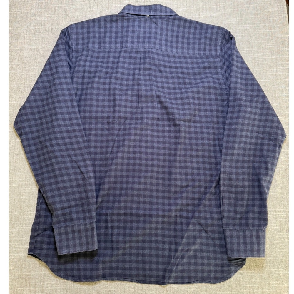 Flint and Tinder Mens XL Gingham Check Button Down Shirt Navy Blue F-210017 - Picture 15 of 15
